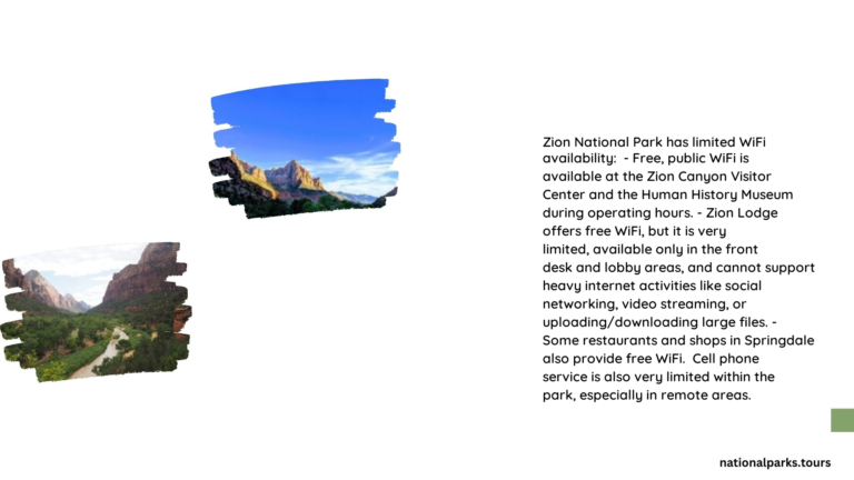 does zion national park have wifi