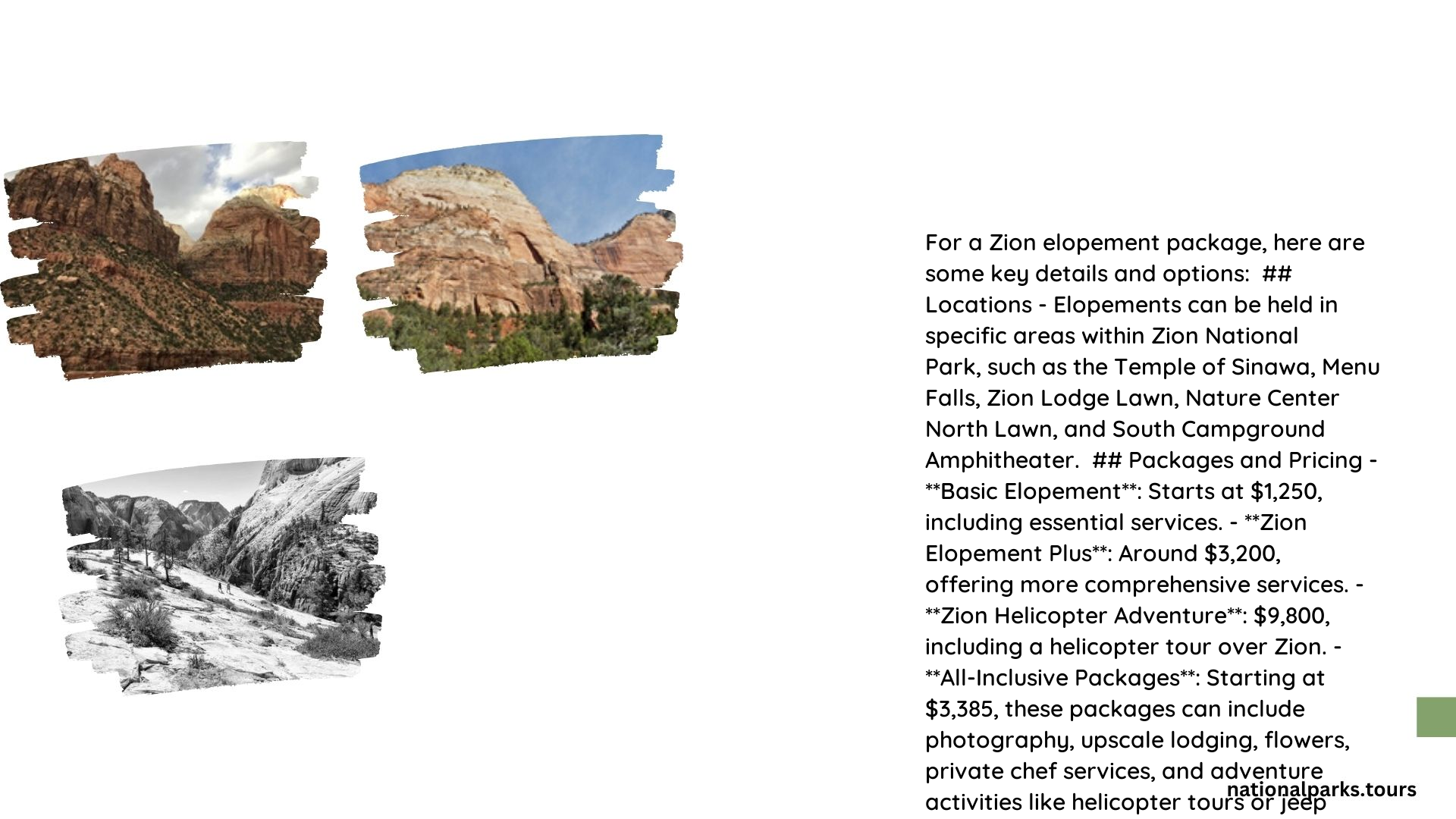 zion elopement package