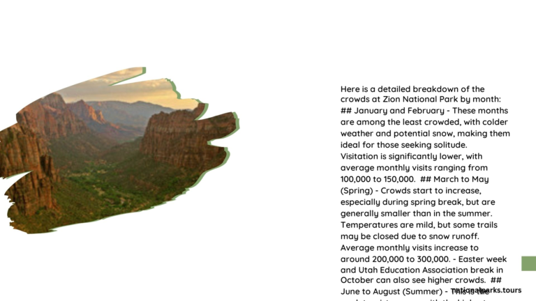 zion national park crowds by month