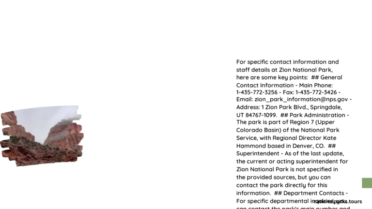 zion national park staff directory